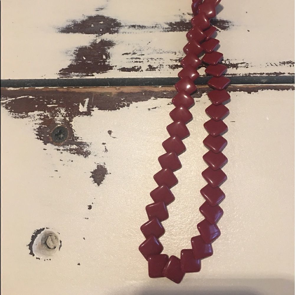 Vintage red beaded necklace